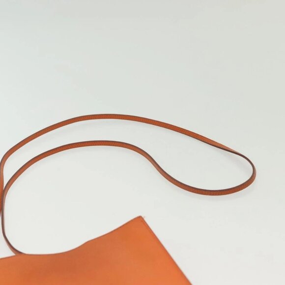 HERMES Omenitu Shoulder Bag Leather Orange Auth BA4408 - Picture 13 of 15